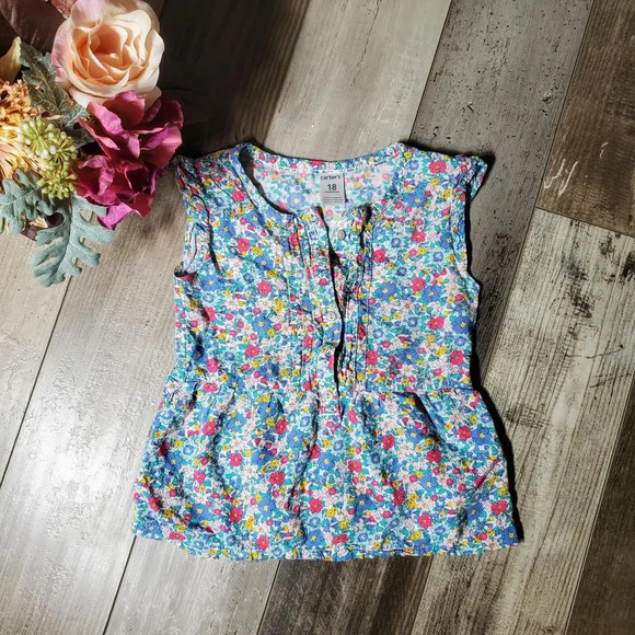 Carter's Floral Toddler Blouse Size 18m - Picture 1 of 10